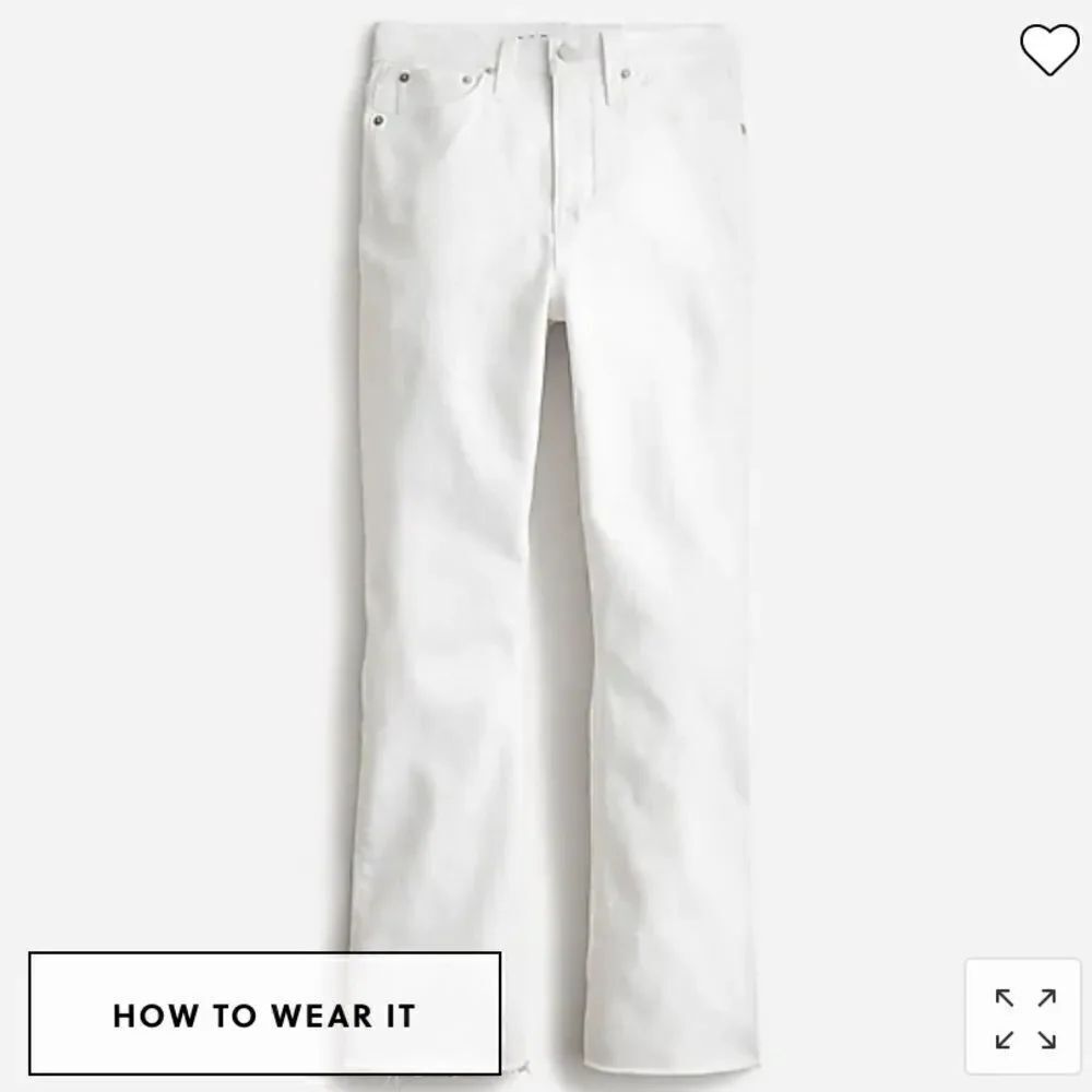 J. Crew 10" demi-boot crop jean in white*